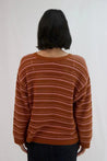 Tatano Knitwear Tatano Trellis V Neck Sweater Rust