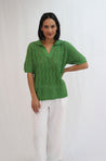 Tatano Knitwear Tatano Vines Polo Herb Green