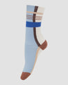 Unmade Copenhagen Hosiery Unmade Copenhagen Tenna Socks Art Blue/Brown/White | Dalston clothing