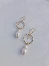 within.jewellery Jewellery pearl within. Hammered Orb Pearl Drop Earrings | Dalston clothing