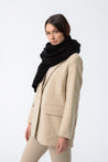 Dinadi Scarf black Dinadi Merino Garter Scarf Black | Dalston clothing