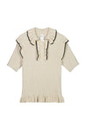 Kowtow top Kowtow Flower Polo Natural  | Dalston clothing