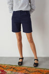 Leon & Harper shorts Quatty TD20 Plain shorts indigo | Dalston clothing