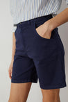Leon & Harper shorts Quatty TD20 Plain shorts indigo | Dalston clothing