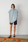 Leon & Harper shorts Quatty TD20 Plain shorts indigo | Dalston clothing