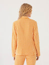 Nice Things Jacket Nice Things Vichy Checks Linen Blazer Dark Peach | Dalston Clothing