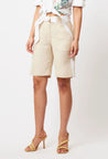 Once Was pant Once Was Elysian Linen/Viscose Contrast Trim Shorts with Belt