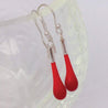 Wearing Glass Jewellery Ear drops ruby red  | Dalston clothing