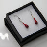 Wearing Glass Jewellery Wearing Glass Ear drops Ruby Red | Dalston clothing